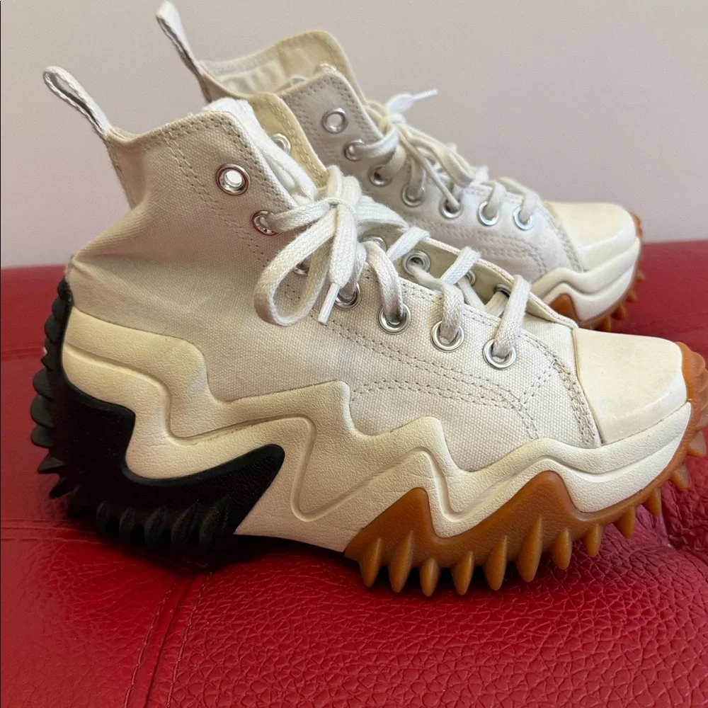 Converse White Run Star Motion High Top Platform Sneakers, Sz M 3 W 4.5 - Picture 4 of 12